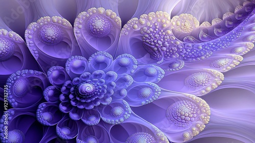 Purple Fractal Art: Abstract Flower Design