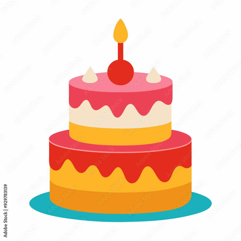 Birthday cake art vector illustration