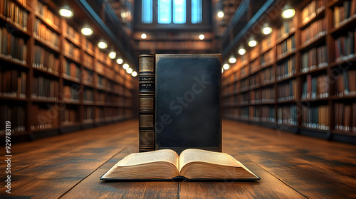 A classic library scene wit...