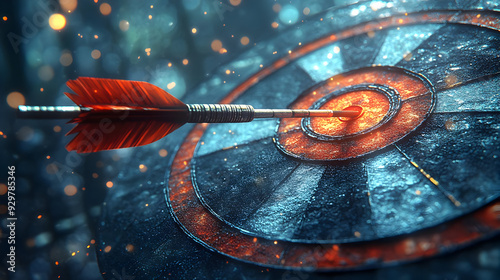 A close-up of an arrow hitt...