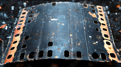 A close-up of an old film s...