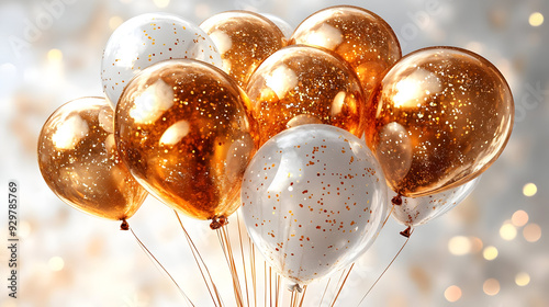 A cluster of shiny gold and...