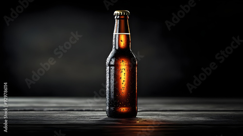A cold beverage bottle with...