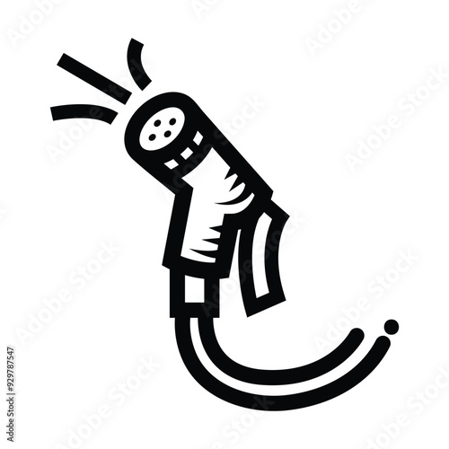 Closet jet bidet shower icon illustration isolated on square white background. Simple flat outlined cartoon art styled drawing.