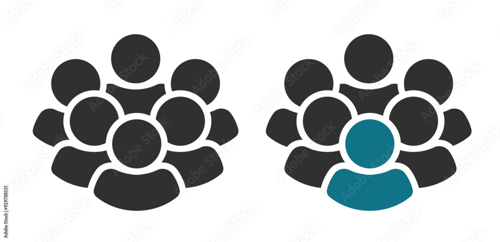 People group icon vector, user crowd silhouette symbol, team staff graphic simple pictogram modern design, unity network shape image, unique person leader concept, leadership boss clip art set
People group icon vector, user crowd silhouette symbol, team staff graphic simple pictogram modern design, unity network shape image, unique person leader concept, leadership boss clip art set