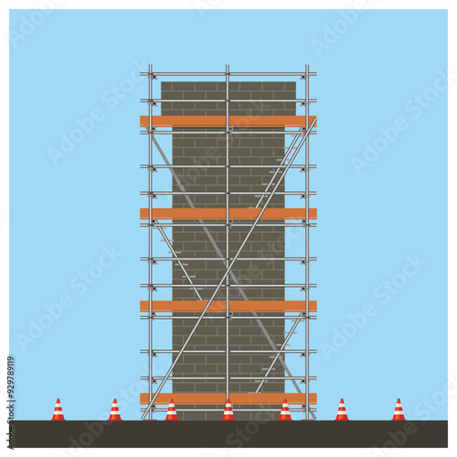 Scaffolding installation on the city gate construction projects.