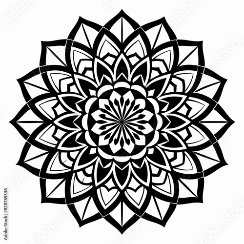 Mandala line art. Mandala for coloring page