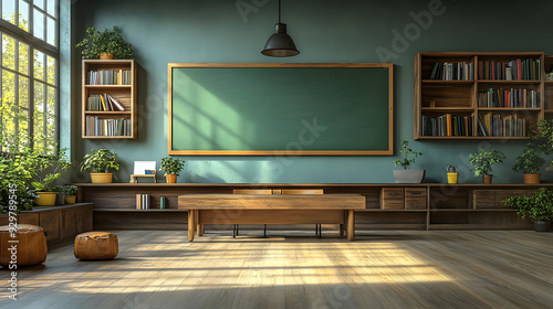 A cozy classroom with a cha...