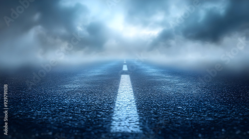 A deserted road stretching ...