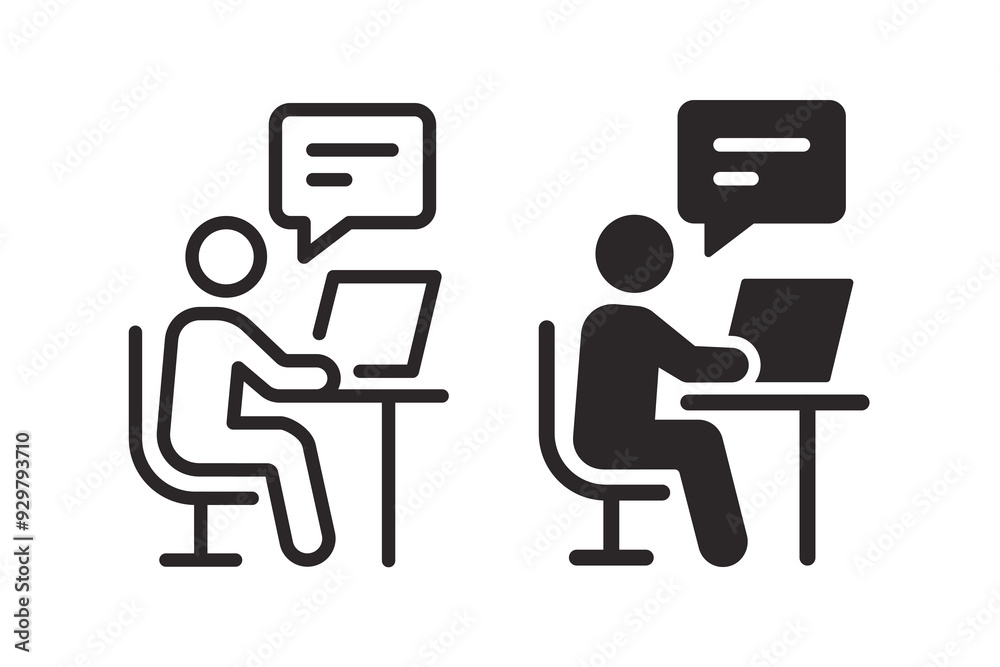 Online communication icons on white background. Vector illustration. Online communication icons on white background. Vector illustration.