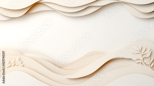 Elegant Paper Cut Background with Copy Space - Perfect for Minimalist Designs