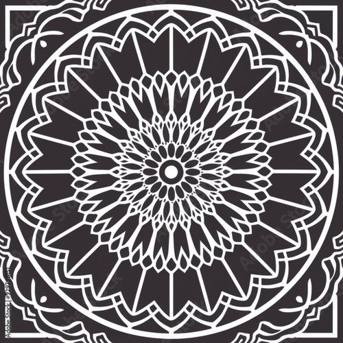 Black and white mandala