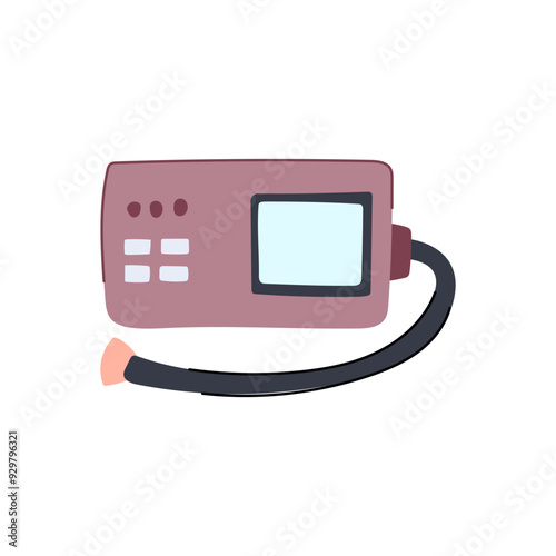 health spirometer cartoon. breathing assessment, diagnosis monitor, spirometric device health spirometer sign. isolated symbol vector illustration