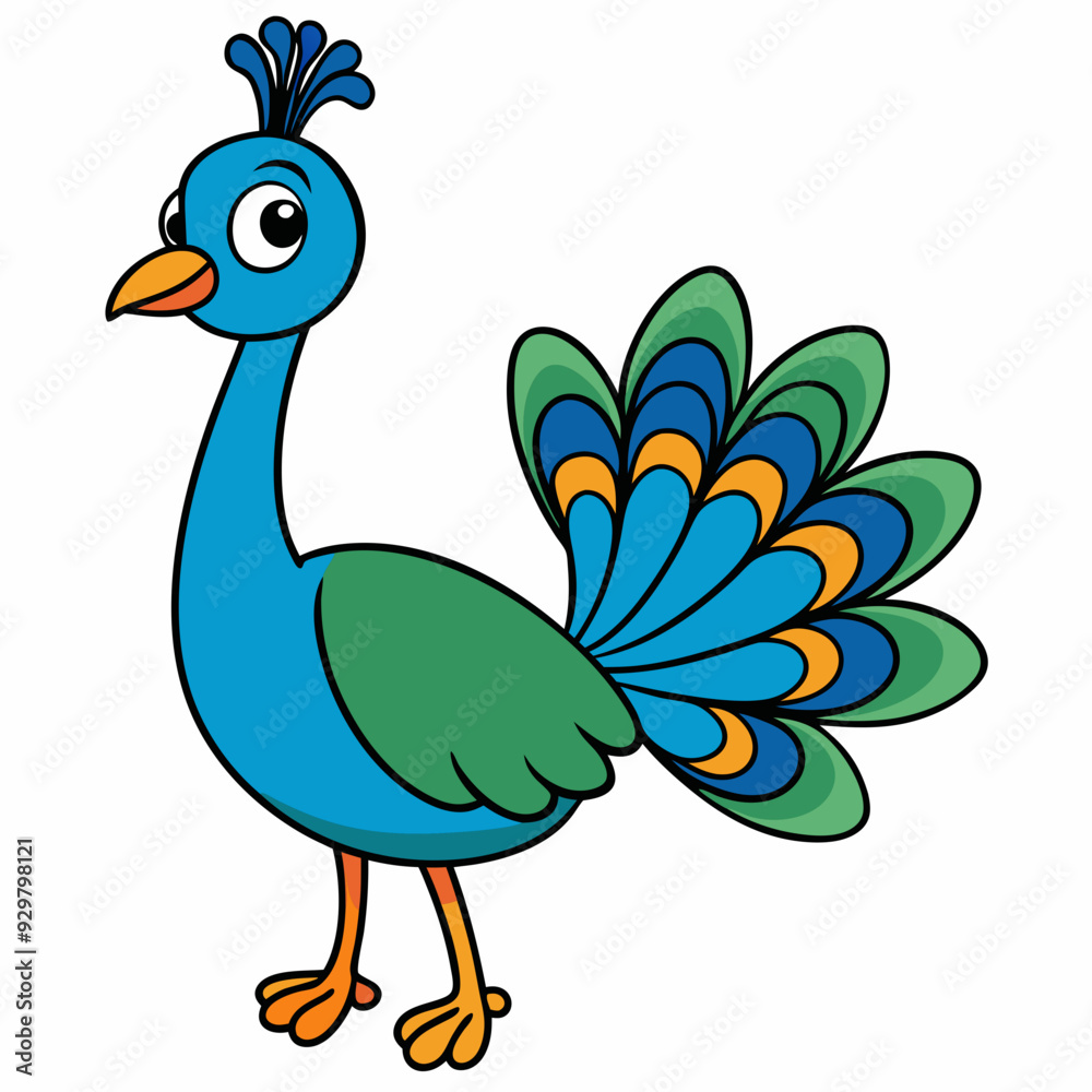 Fototapeta premium Beautiful peacock art vector illustration