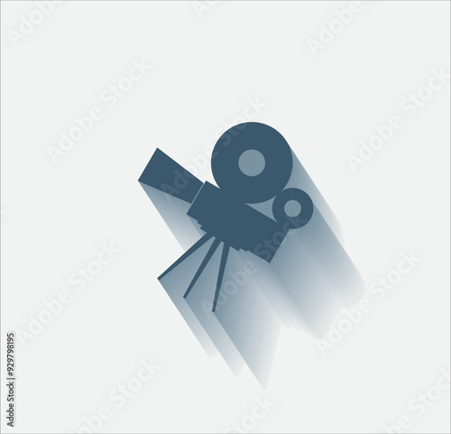 Vector dark color icon with shadow on light background