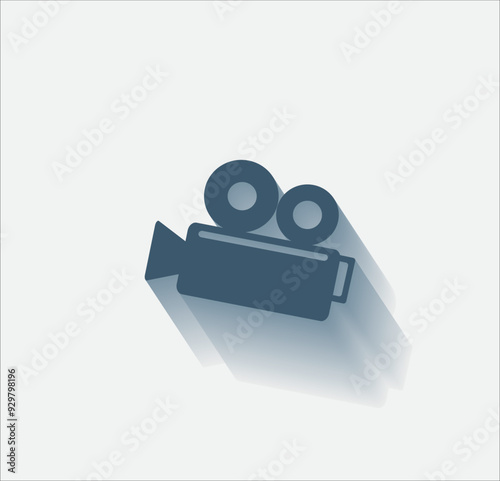 Vector dark color icon with shadow on light background