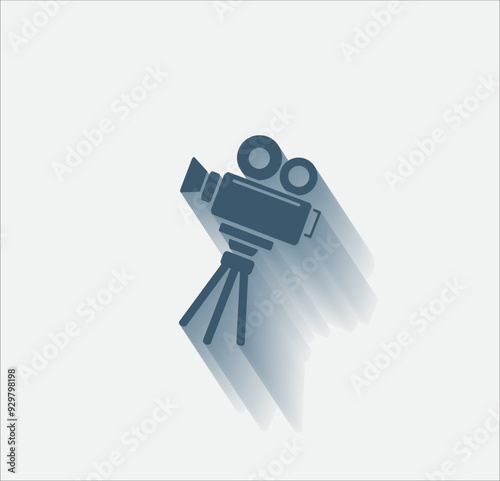 Vector dark color icon with shadow on light background