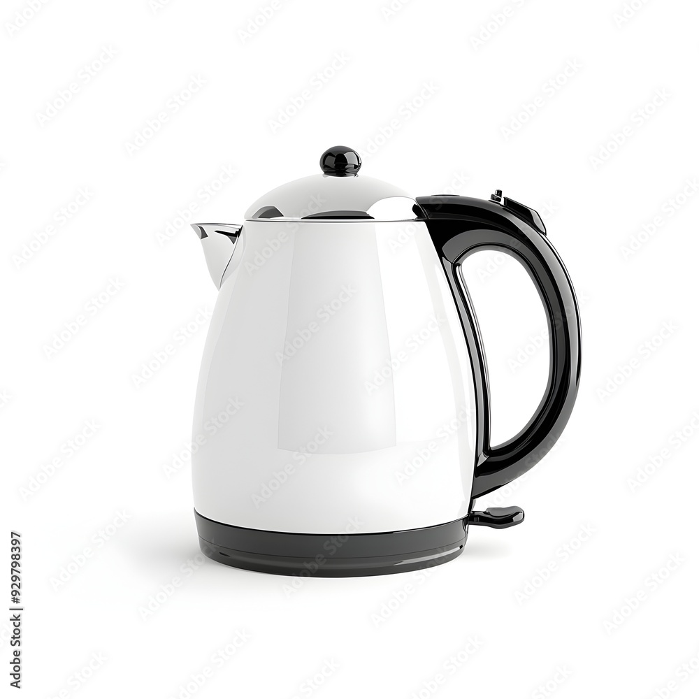 Sleek and Modern Electric Kettle Isolated on White Background