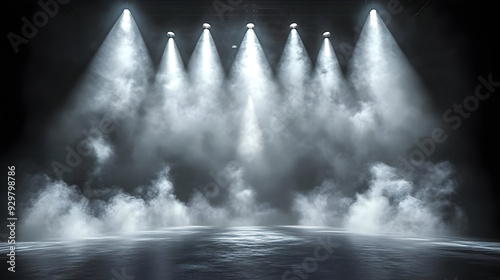 A dramatic stage with spotl...