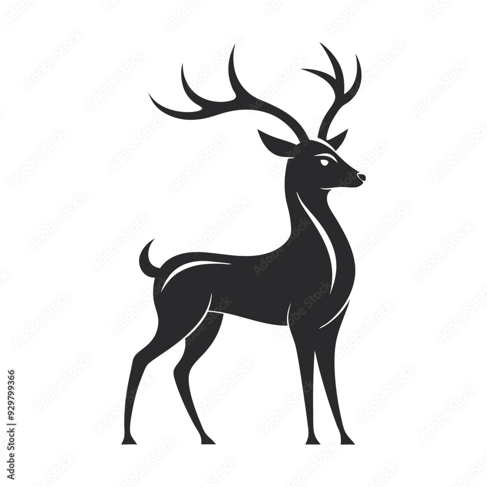 Obraz premium deer silhouette vector eps