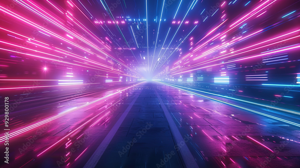 Retro cyberpunk style futuristic background with glowing laser grid modern landscape. Ai generated Retro cyberpunk style futuristic background with glowing laser grid modern landscape. Ai generated