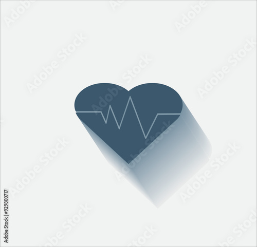 Vector dark color icon with shadow on light background