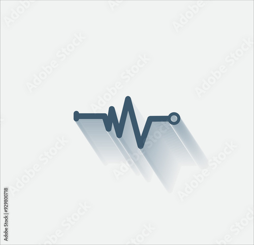 Vector dark color icon with shadow on light background