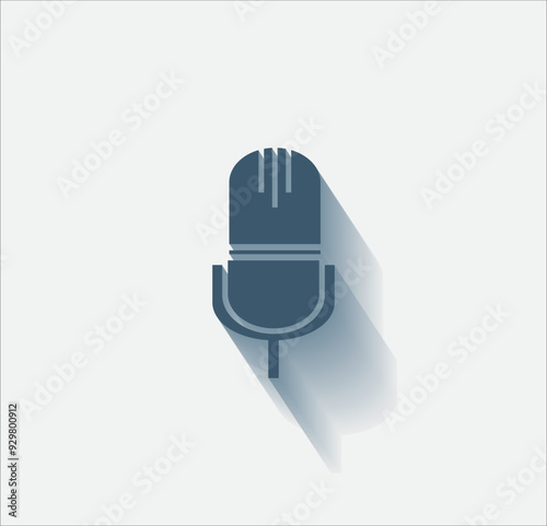 Vector dark color icon with shadow on light background