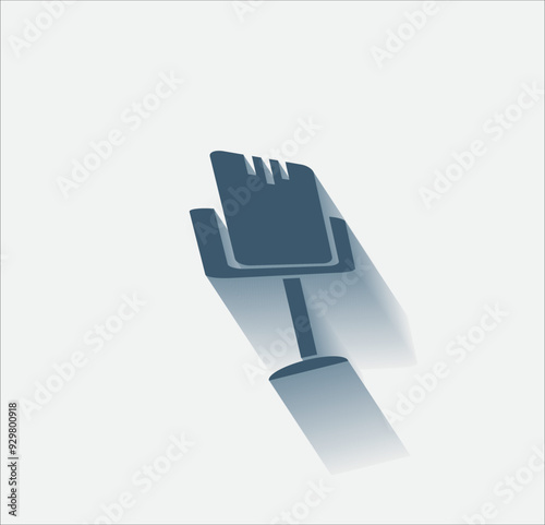 Vector dark color icon with shadow on light background