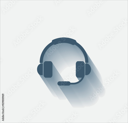 Vector dark color icon with shadow on light background