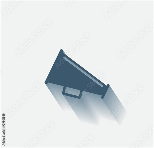 Vector dark color icon with shadow on light background