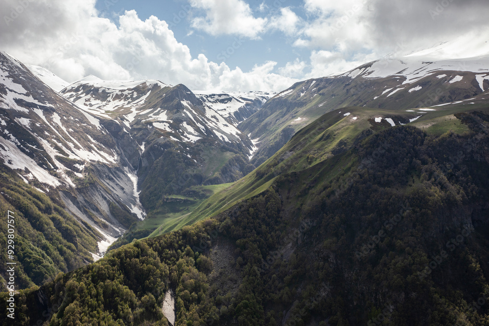 Fototapeta premium Kazbek mountain in Snow Winter Sunny day