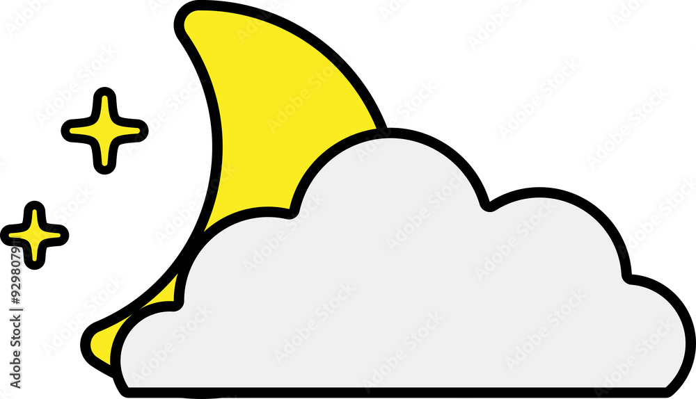 Weather Status-Partly clear in night Weather Status-Partly clear in night