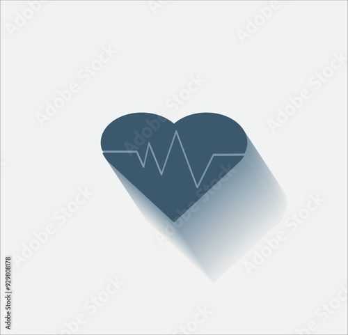 Vector dark color icon with shadow on light background