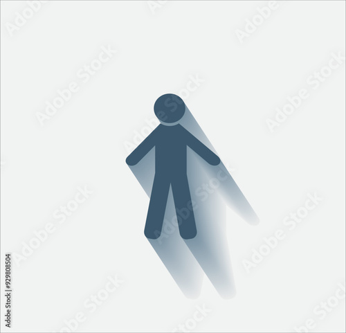 Vector dark color icon with shadow on light background