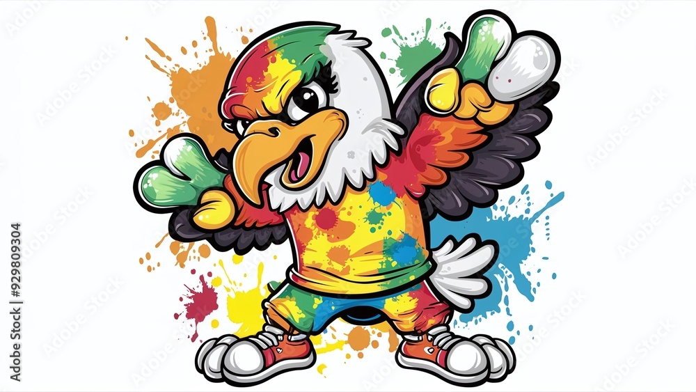 Fototapeta premium Colorful dancing eagle