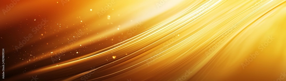 A vibrant golden abstract background featuring smooth curves and a shimmering glow, perfect for creative projects and designs.