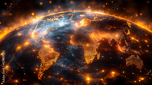 A glowing representation of...