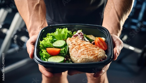 Tasty lunch with high protein foods, for muscle building