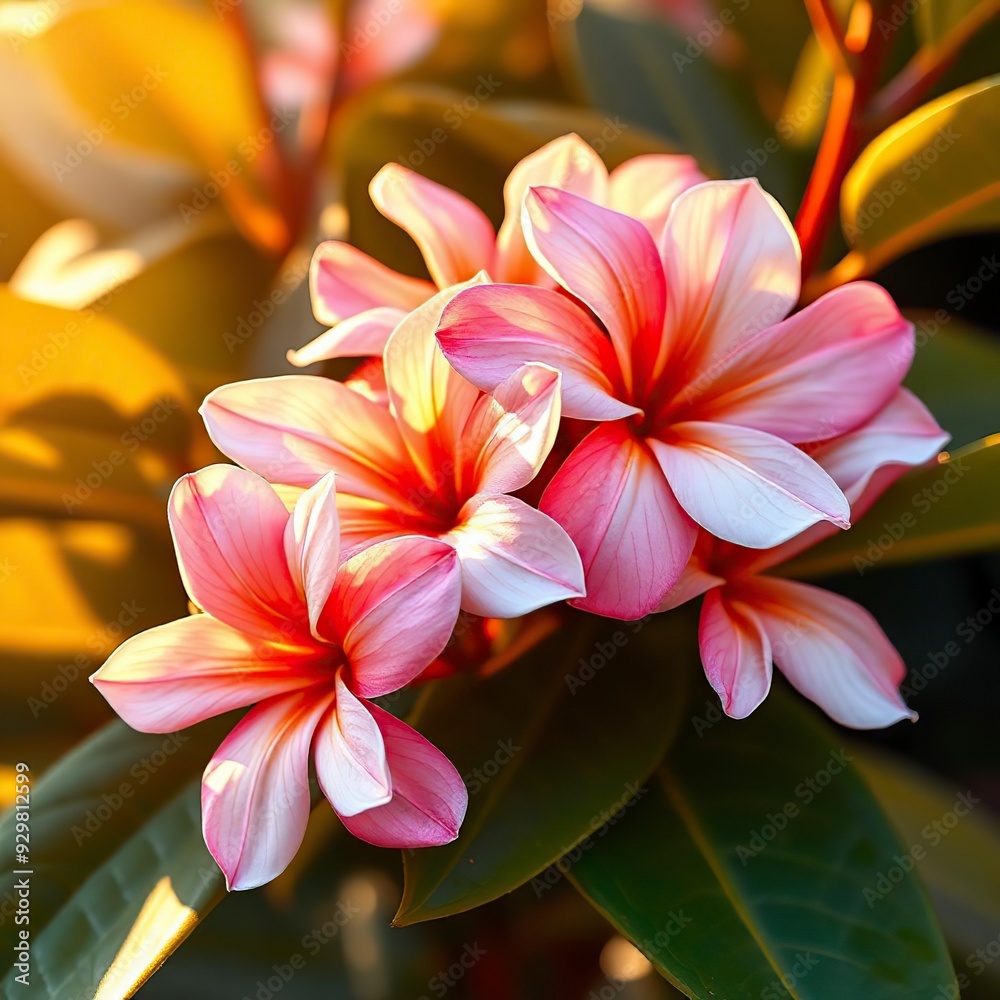 Vibrant Pink Plumeria Blooms in Close-Up Ai generated Vibrant Pink Plumeria Blooms in Close-Up Ai generated