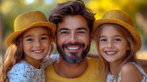A joyful man poses with two...