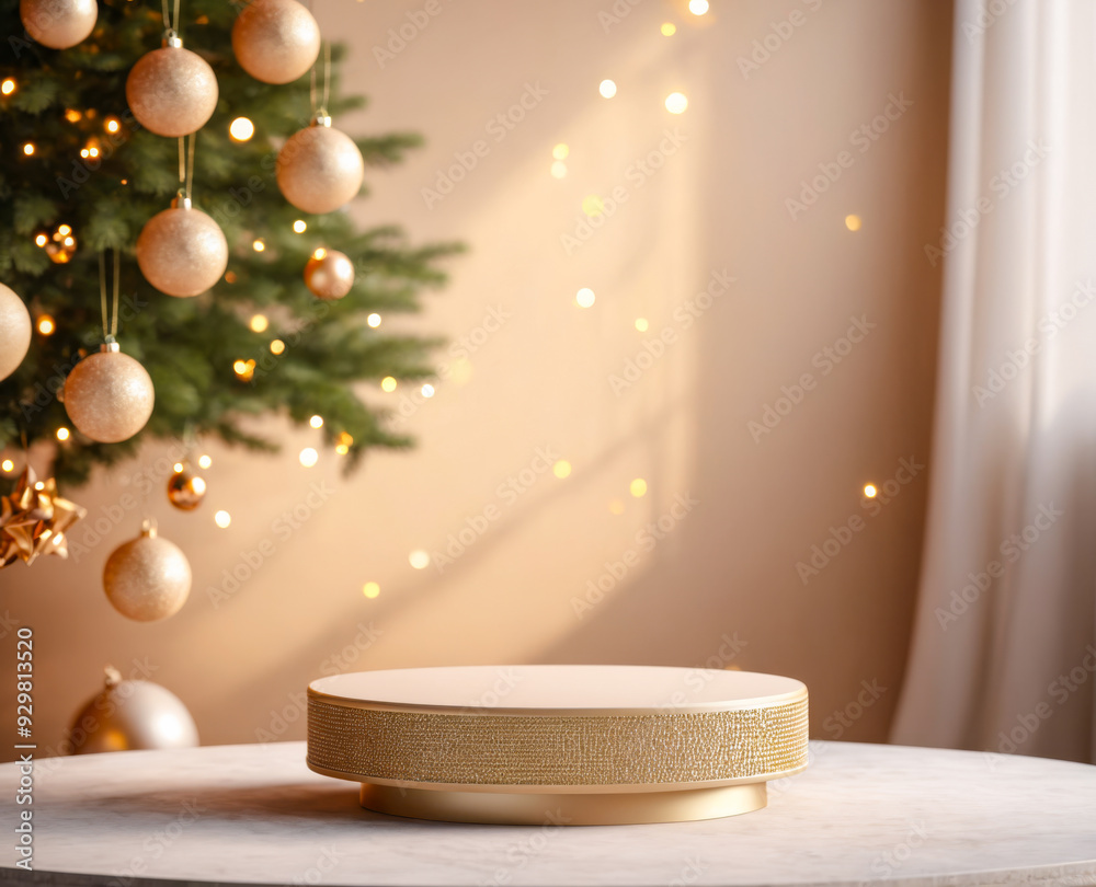 Golden Christmas Podium.