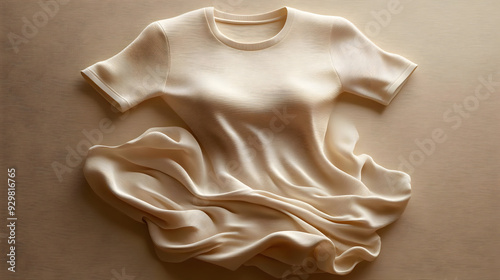 A minimalist beige dress di...