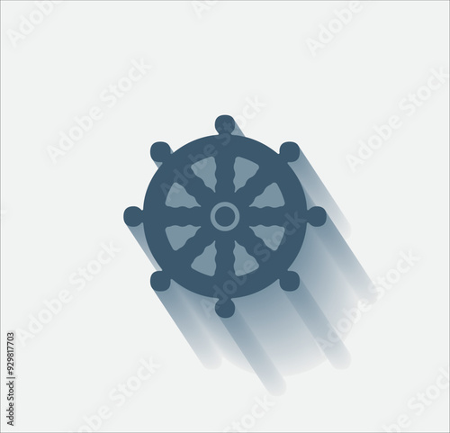 Vector dark color icon with shadow on light background