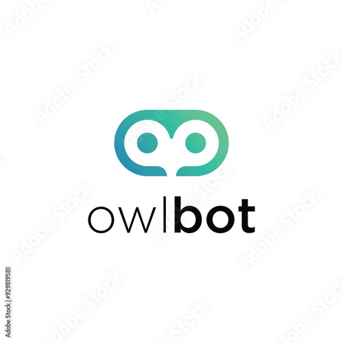 Owl bot logo icon vector