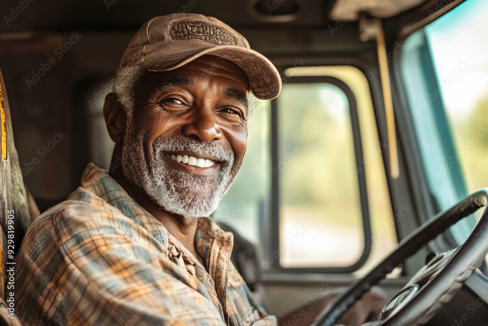 Fototapeta premium Happy Truck Driver.