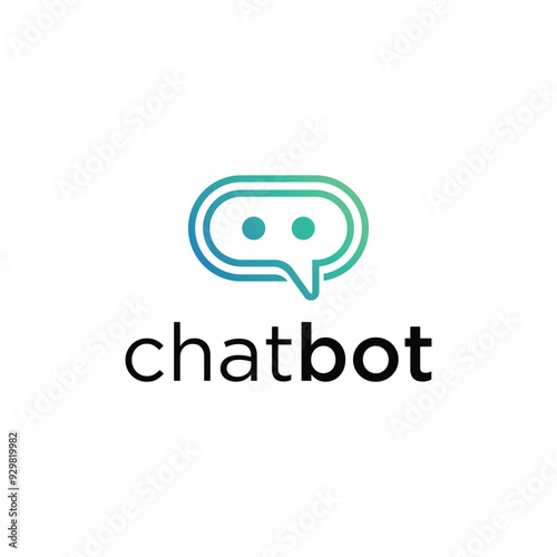 Chat bot line logo icon vector