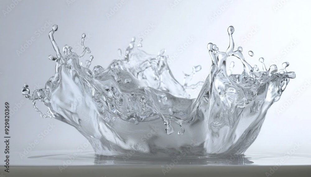 Dynamic Water Splash Frozen in Time: Liquid Sculpture on Clean White Background. Mesmerizing Pure Water Advertising Visual for Marketing Campaigns. High-Quality 4K Wallpaper for UI Design, Web Marketi Dynamic Water Splash Frozen in Time: Liquid Sculpture on Clean White Background. Mesmerizing Pure Water Advertising Visual for Marketing Campaigns. High-Quality 4K Wallpaper for UI Design, Web Marketi