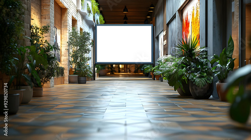 A modern corridor with plan...