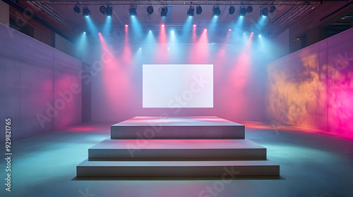 A modern stage setup with c...